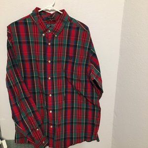CHAPS plaid Custom Fit button down cotton XXL